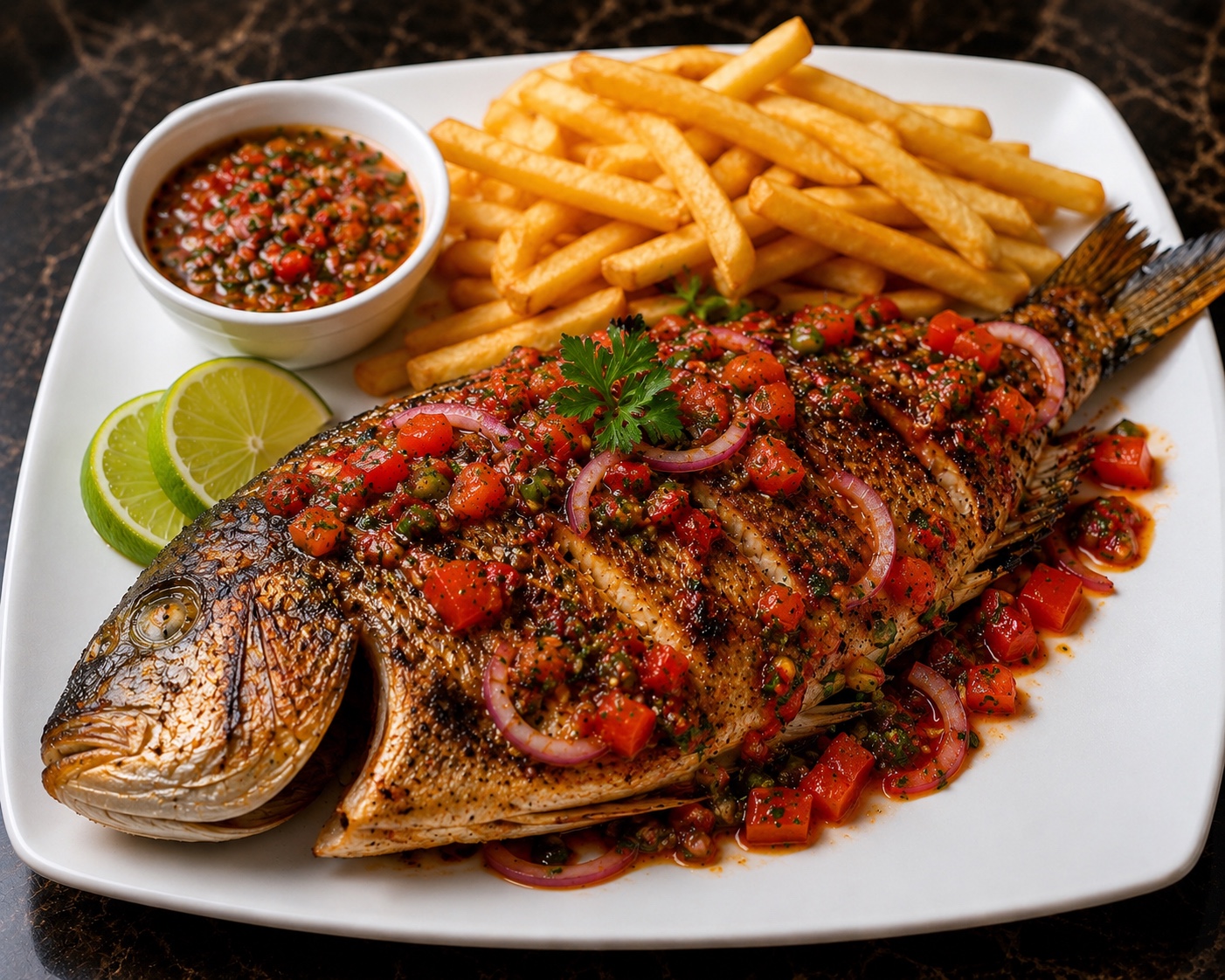 Grilled food served at DE’ Lounge Inn