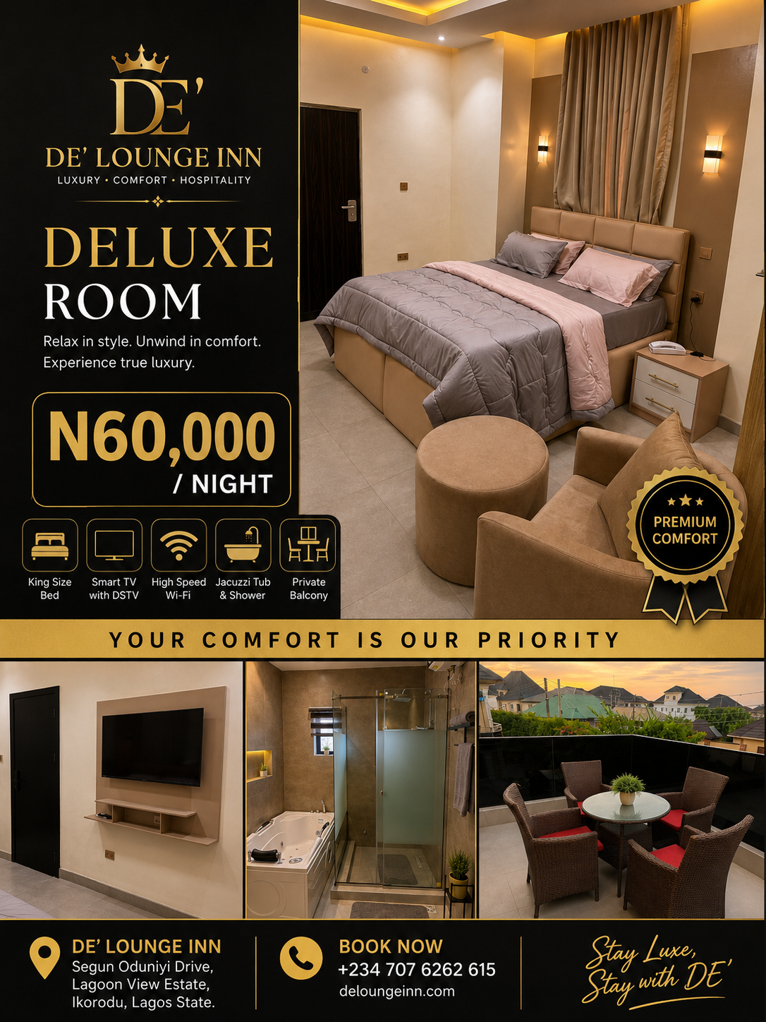 Jacuzzi Executive Room 1 at DE' Lounge Inn