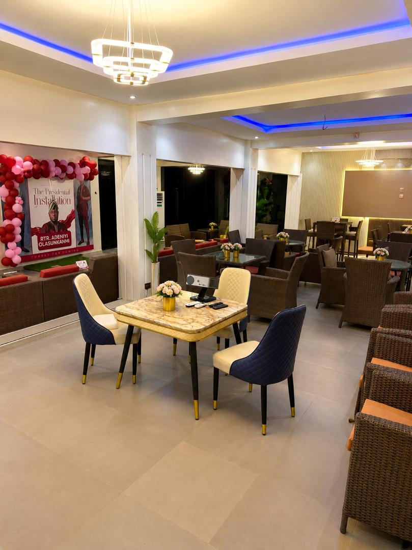 Event lounge prepared for a celebration at DE’ Lounge Inn